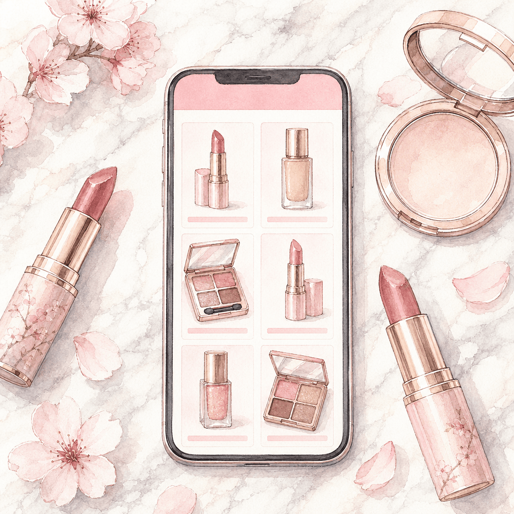 美事アプリで管理されたコスメコレクション